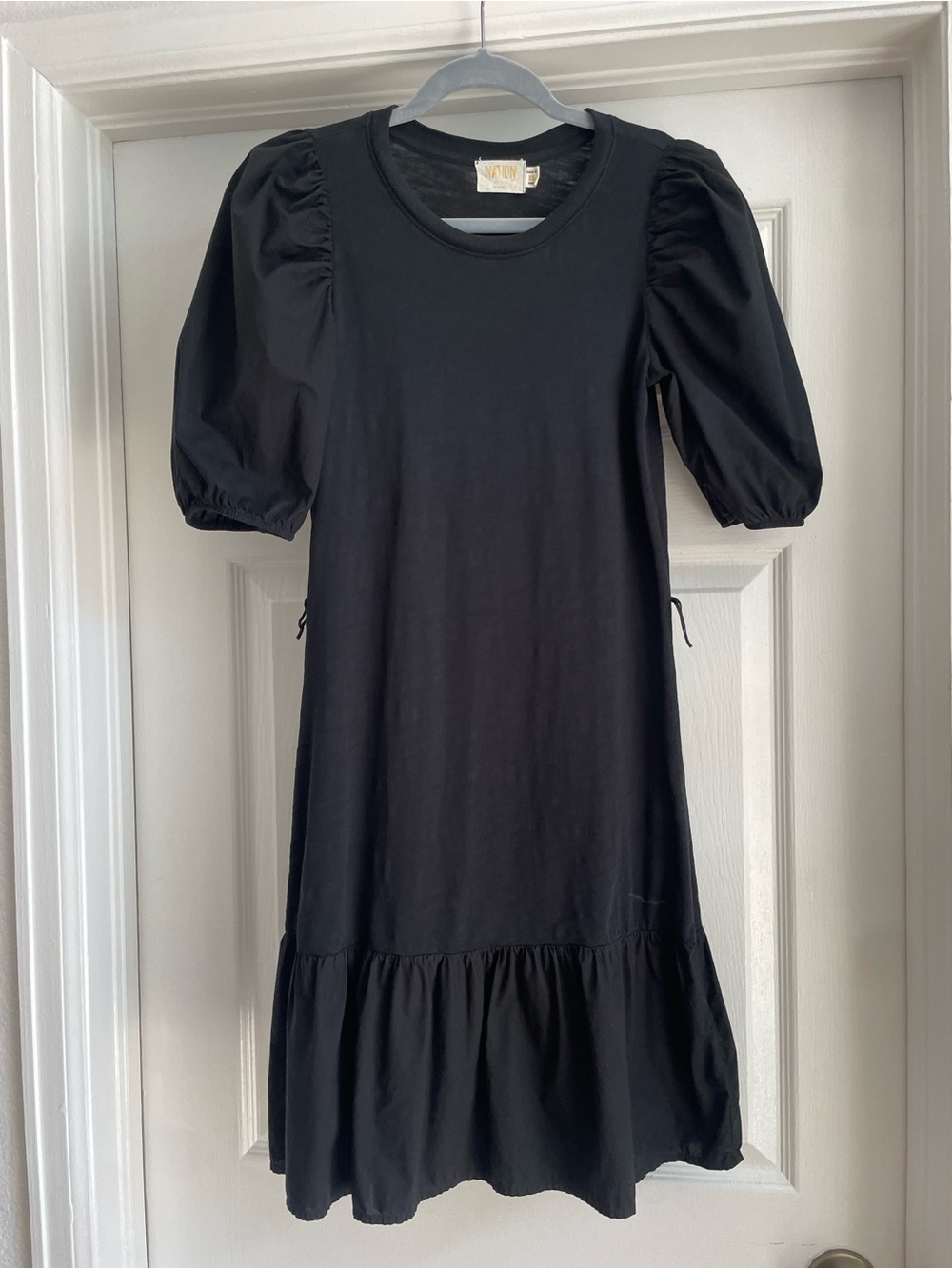 Nation Black Cotton Dress Size XS